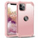iPhone 11 Pro PC+ Silicone Three-piece Anti-drop Mobile Phone Protective Back Cover - Rose gold
