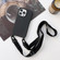 iPhone 11 Pro Elastic Silicone Protective Case with Wide Neck Lanyard  - Black