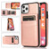 iPhone 11 Pro Solid Color PC + TPU Protective Case with Holder & Card Slots  - Rose Gold