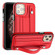 iPhone 11 Pro Shockproof Leather Phone Case with Wrist Strap - Red