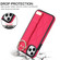 iPhone 11 Pro Non-slip Full Coverage Ring PU Phone Case with Wristband - Rose Red