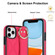 iPhone 11 Pro Non-slip Full Coverage Ring PU Phone Case with Wristband - Rose Red