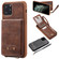 iPhone 11 Pro Vertical Flip Shockproof Leather Protective Case with Short Rope, Support Card Slots & Bracket & Photo Holder & Wallet Function - Coffee