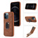 iPhone 11 Pro Armor Ring Wallet Back Cover Phone Case - Brown