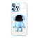 iPhone 11 Pro Electroplating PC Astronaut Holder Phone Case with Lens Film - Blue