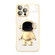iPhone 11 Pro Electroplating PC Astronaut Holder Phone Case with Lens Film - Gold