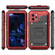 iPhone 11 Pro Dustproof Shockproof Waterproof Silicone + Metal Protective Case - Red