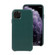 iPhone 11 Pro Mesh Texture Cowhide Leather Back Cover Semi-wrapped Shockproof Case  - Dark Green