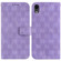 iPhone XR Double 8-shaped Embossed Leather Phone Case - Purple