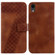 iPhone XR 7-shaped Embossed Leather Phone Case - Brown