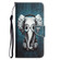 iPhone XR Colored Drawing Leather Phone Case - Earphone Elephant