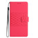 iPhone XR Diamond Embossed Skin Feel Leather Phone Case with Lanyard - Red