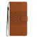 iPhone XR Diamond Embossed Skin Feel Leather Phone Case with Lanyard - Brown