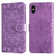 iPhone XR Embossed Sunflower Leather Phone Case - Purple