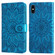 iPhone XR Embossed Sunflower Leather Phone Case - Blue