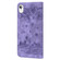 iPhone XR Cartoon Sakura Cat Embossed Leather Case - Purple