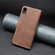 iPhone XR Color Matching Double Sewing Thread Leather Case - Brown