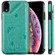 iPhone XR Cat Bee Embossing Pattern Shockproof Protective Case with Card Slots & Photo Frame - Green
