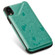iPhone XR Cat Bee Embossing Pattern Shockproof Protective Case with Card Slots & Photo Frame - Green