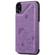 iPhone XR Cat Bee Embossing Pattern Shockproof Protective Case with Card Slots & Photo Frame - Purple