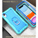 iPhone XR PC + Rubber 3-layers Shockproof Protective Case with Rotating Holder - Mint Green + Blue