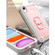 iPhone XR PC + Rubber 3-layers Shockproof Protective Case with Rotating Holder - Grey White + Rose Gold