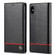 iPhone XR LC.IMEEKE Carbon Fiber PU + TPU Horizontal Flip Leather Case with Holder & Card Slot & Wallet - Horizontal Black