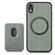 iPhone  XR Carbon Fiber Leather Card Magsafe Magnetic Phone Case - Green