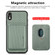 iPhone  XR Carbon Fiber Leather Card Magsafe Magnetic Phone Case - Green