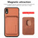 iPhone  XR Carbon Fiber Leather Card Magsafe Magnetic Phone Case - Brown