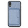 iPhone  XR Carbon Fiber Leather Card Magsafe Magnetic Phone Case - Blue