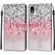 iPhone XR Voltage Colored Drawing Magnetic Clasp Horizontal Flip PU Leather Case with Holder & Card Slots - C13 Silver Pink Glitter
