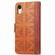 iPhone XR Grid Leather Flip Phone Case - Brown