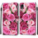 iPhone XR Voltage Colored Drawing Magnetic Clasp Horizontal Flip PU Leather Case with Holder & Card Slots - C17 Green Leaf Pink Rose