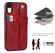 iPhone XR Crazy Horse Texture Shockproof TPU + PU Leather Case with Card Slot & Wrist Strap Holder - Red