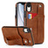 iPhone XR Crazy Horse Texture Shockproof TPU + PU Leather Case with Card Slot & Wrist Strap Holder - Brown