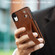 iPhone XR Crazy Horse Texture Shockproof TPU + PU Leather Case with Card Slot & Wrist Strap Holder - Brown