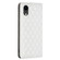 iPhone XR Diamond Lattice Magnetic Leather Flip Phone Case - White
