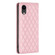 iPhone XR Diamond Lattice Magnetic Leather Flip Phone Case - Pink