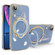 iPhone XR Multifunction Electroplating MagSafe Holder Phone Case - Blue
