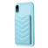iPhone XR BF26 Wave Pattern Card Bag Holder Phone Case - Blue