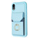 iPhone XR BF29 Organ Card Bag Ring Holder Phone Case - Blue