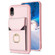 iPhone XR BF29 Organ Card Bag Ring Holder Phone Case - Pink