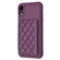 iPhone XR BF25 Square Plaid Card Bag Holder Phone Case - Dark Purple