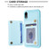 iPhone XR BF25 Square Plaid Card Bag Holder Phone Case - Blue