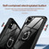 iPhone XR TPU + PC Lens Protection Phone Case with Ring Holder - Black