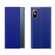 iPhone XR Side Window Display Magnetic Suction Plain Grain Flip PU Leather + PC Case with Holder - Blue