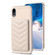 iPhone XR BF26 Wave Pattern Card Bag Holder Phone Case - Beige