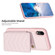 iPhone XR BF26 Wave Pattern Card Bag Holder Phone Case - Pink
