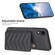 iPhone XR BF26 Wave Pattern Card Bag Holder Phone Case - Black